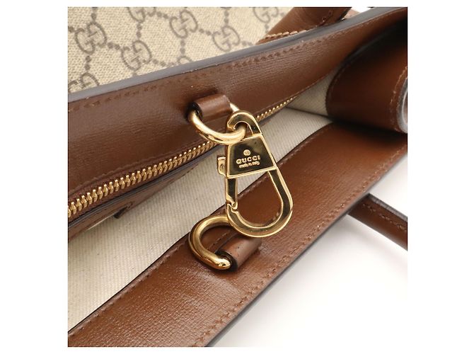 Borsa Tote Gucci GG Small Marrone Crudo - vista 8