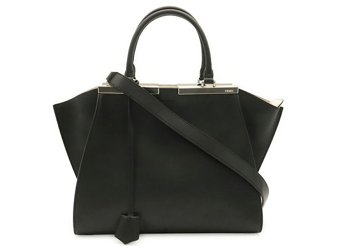 Bolso de mano Fendi Trois Jours de piel negra Negro - vista 2