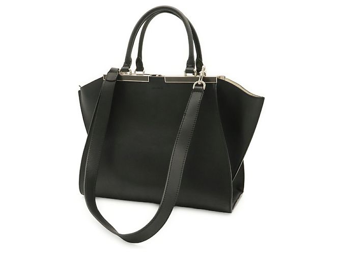 Bolso de mano Fendi Trois Jours de piel negra Negro - vista 3