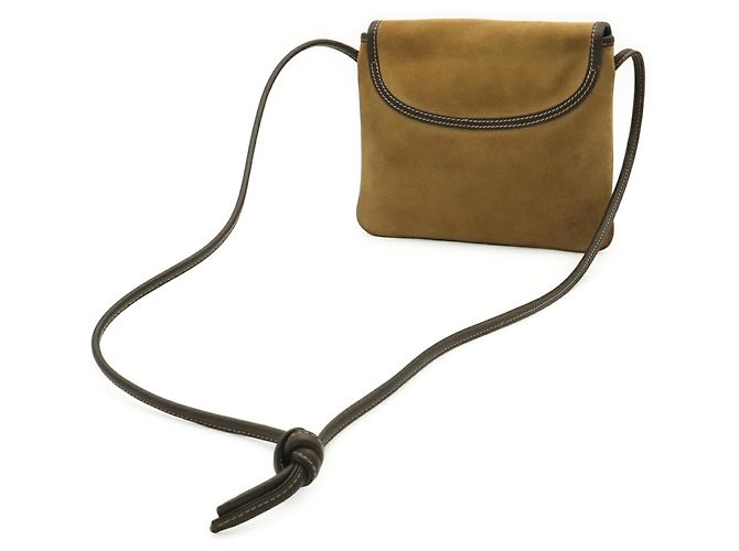 Borsa a tracolla Pochette in camoscio Loewe Cachi Marrone scuro - vista 3