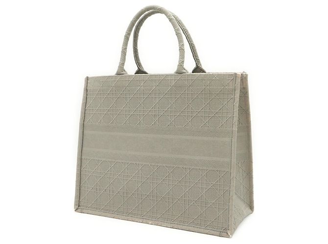 Christian Dior Book Tote aus grauem Canvas Braun - Ansicht 3