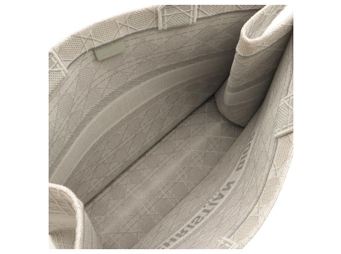 Christian Dior Book Tote aus grauem Canvas Braun - Ansicht 9