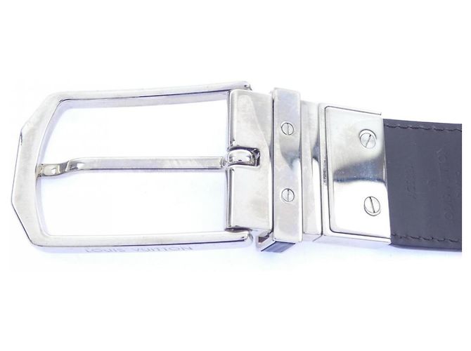 Louis Vuitton Ceinture Slender Reversible Belt Marrone Nero - vista 3