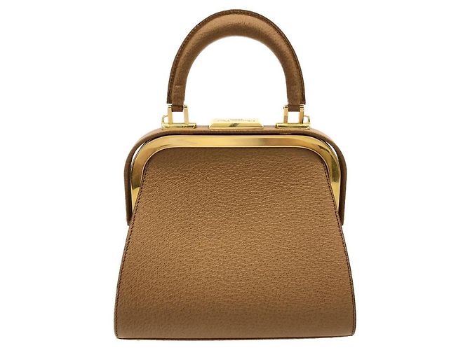 Borsa a mano in pelle marrone Christian Dior - vista 2