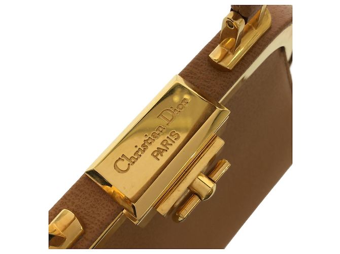 Borsa a mano in pelle marrone Christian Dior - vista 6