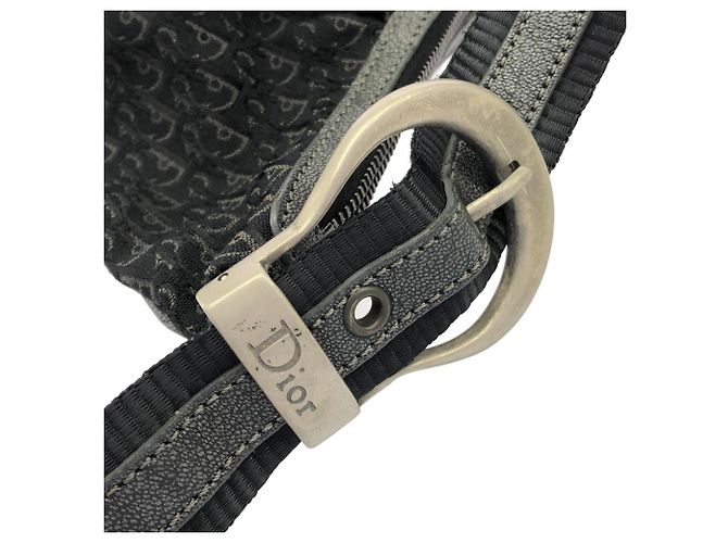 Borsa a tracolla in tela Christian Dior Nero - vista 4