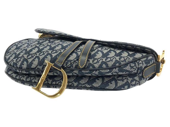 Borsa a Tracolla Saddle Christian Dior Blu - vista 3