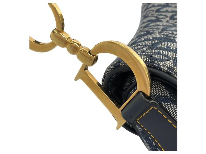 Borsa a Tracolla Saddle Christian Dior Blu - vista 5