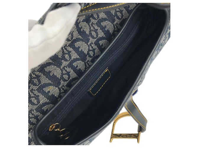Borsa a Tracolla Saddle Christian Dior Blu - vista 7