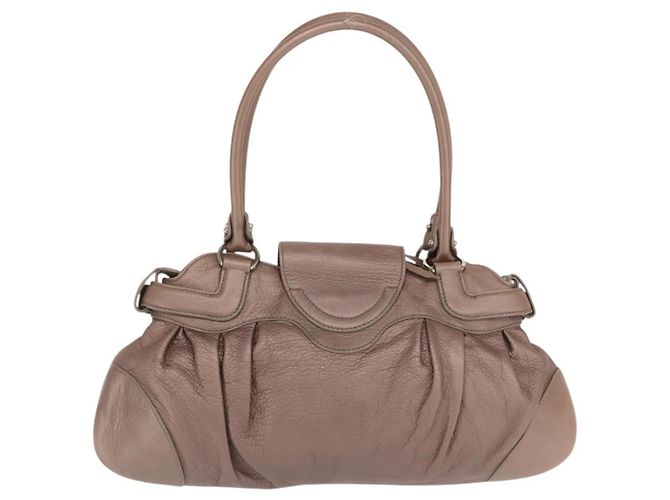 Salvatore Ferragamo Gancini Leather Medium Beige - vista 2