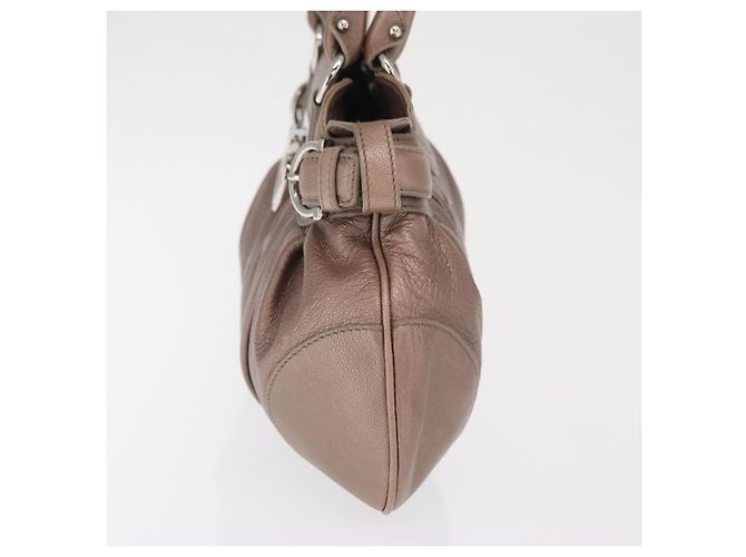 Salvatore Ferragamo Gancini Leather Medium Beige - vista 3