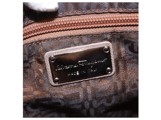 Salvatore Ferragamo Gancini Leather Medium Beige - vista 7