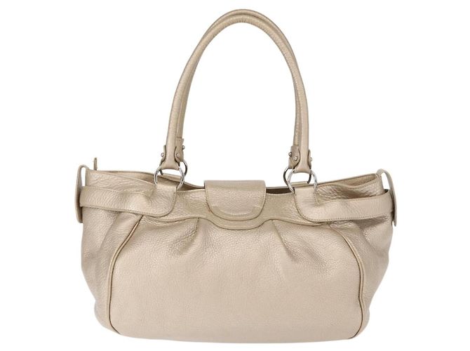 Salvatore Ferragamo Gancini Leather Medium D'oro - vista 2