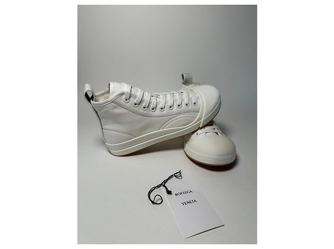 Bottega Veneta Vulcan Sneaker – Canvas Optic White – Size 39 Bianco - vista 12