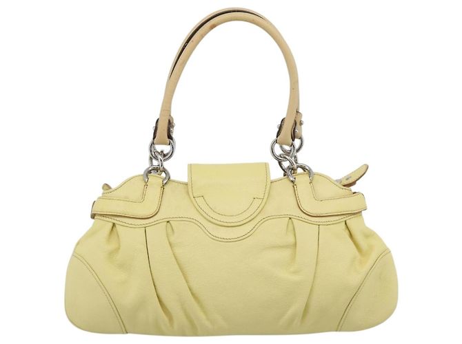 Salvatore Ferragamo Gancini Leather Medium Giallo - vista 2