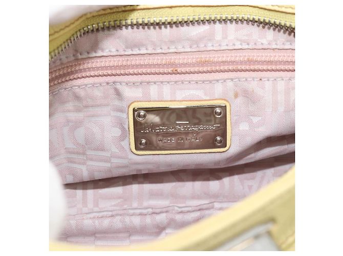 Salvatore Ferragamo Gancini Leather Medium Giallo - vista 7
