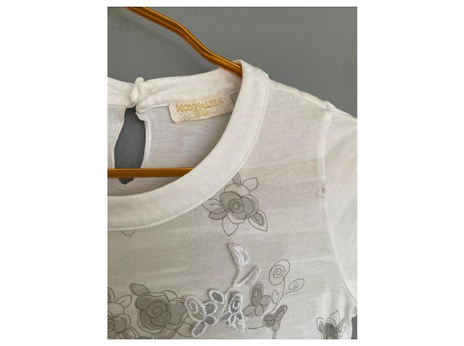 Monnalisa Kleid mit Paris-Print 10 a Weiß - Ansicht 7