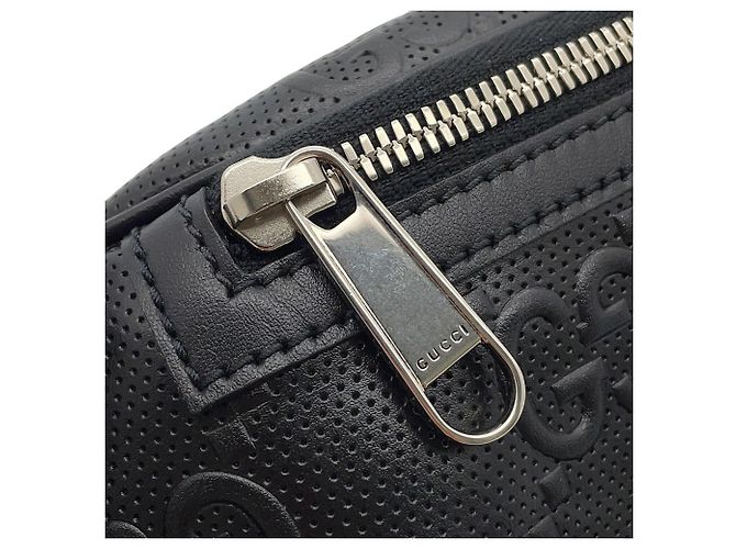 Borsa a tracolla in pelle goffrata GG di Gucci Nero - vista 13