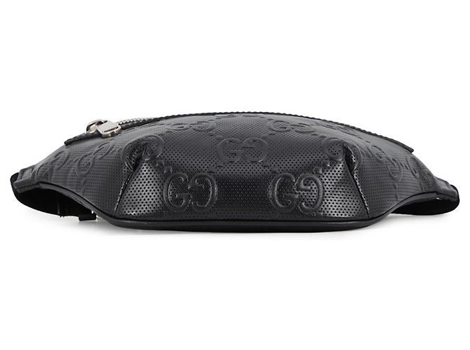 Borsa a tracolla in pelle goffrata GG di Gucci Nero - vista 4