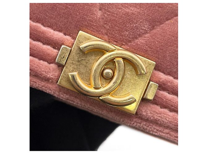 Chanel Boy Samt-Chain-Wallet Pink - Ansicht 10