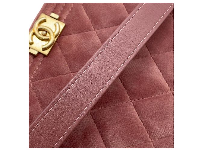 Chanel Boy Samt-Chain-Wallet Pink - Ansicht 11