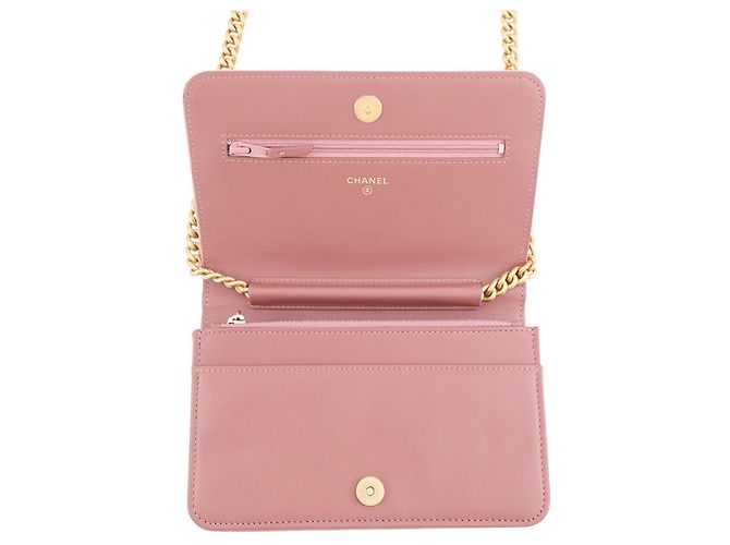 Chanel Boy Samt-Chain-Wallet Pink - Ansicht 5