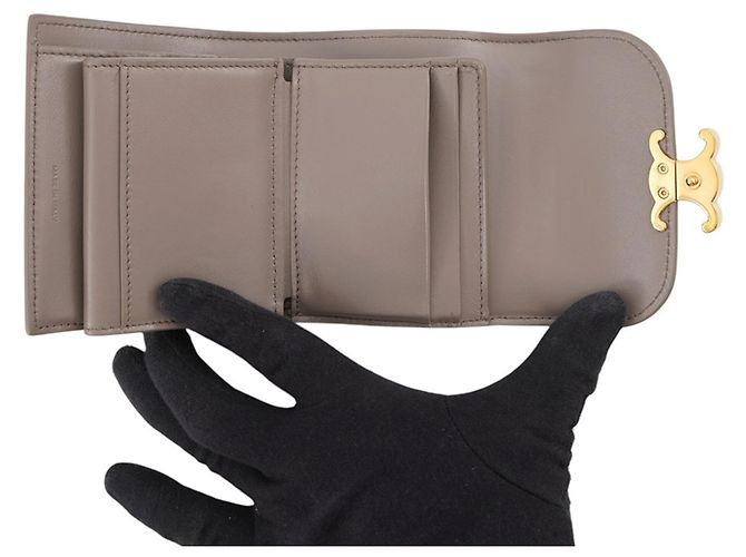 Céline Celine Triomphe Small Flap Wallet Braun - Ansicht 4