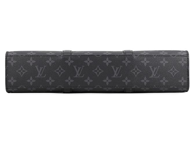 Louis Vuitton Monogram Eclipse Sac Plat Horizontal Zip Tote Bag Nero - vista 3