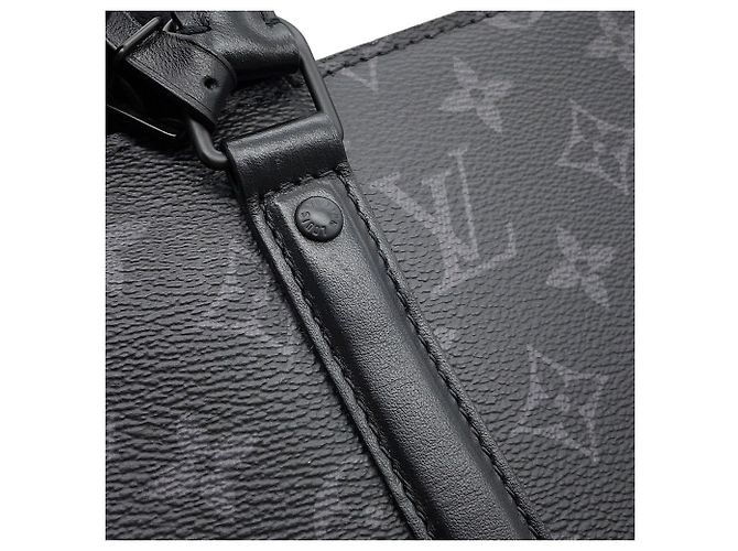Louis Vuitton Monogram Eclipse Sac Plat Horizontal Zip Tote Bag Nero - vista 7