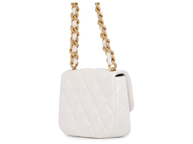 Borsa Chanel Mini Matelassé Coco Mark Bianco - vista 2