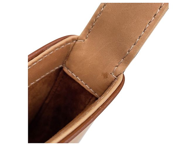 Mini borsa Yves Saint Laurent in pelle di vitello beige - vista 12