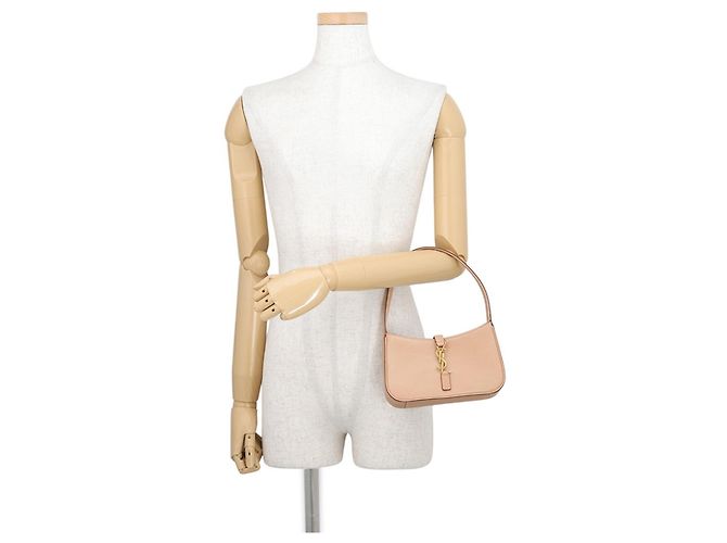 Mini borsa Yves Saint Laurent in pelle di vitello beige - vista 4