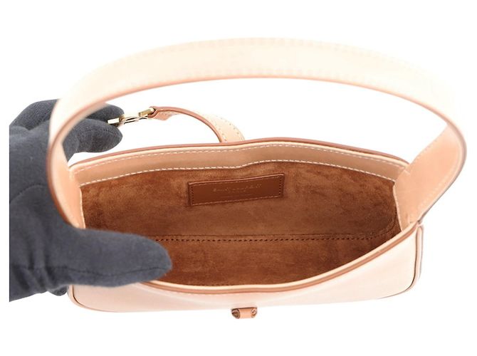 Mini borsa Yves Saint Laurent in pelle di vitello beige - vista 5