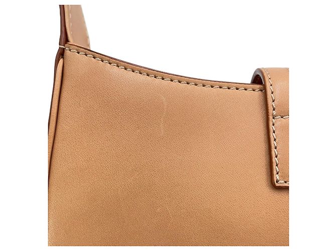 Mini borsa Yves Saint Laurent in pelle di vitello beige - vista 8