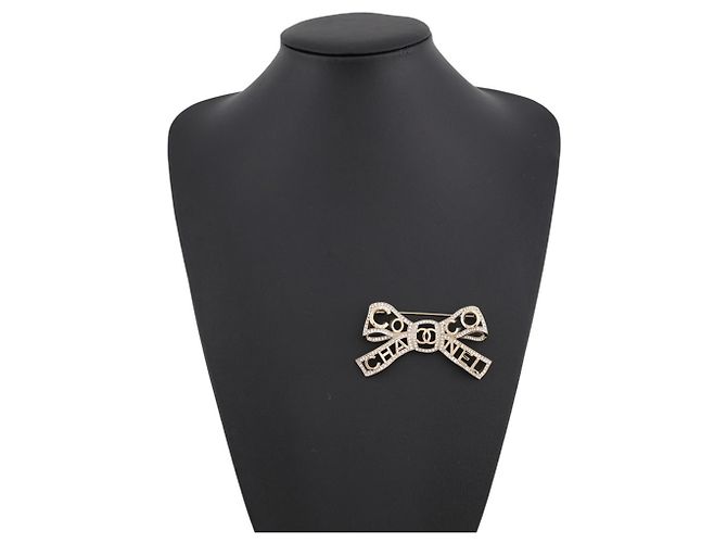 Chanel Brooch Ribbon Coco Mark with Rhinestones - view 4
