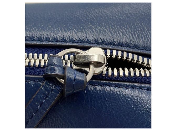 Bolsa de mão em couro Small acolchoada Gucci GG Marmont Branco Azul marinho - vista 12
