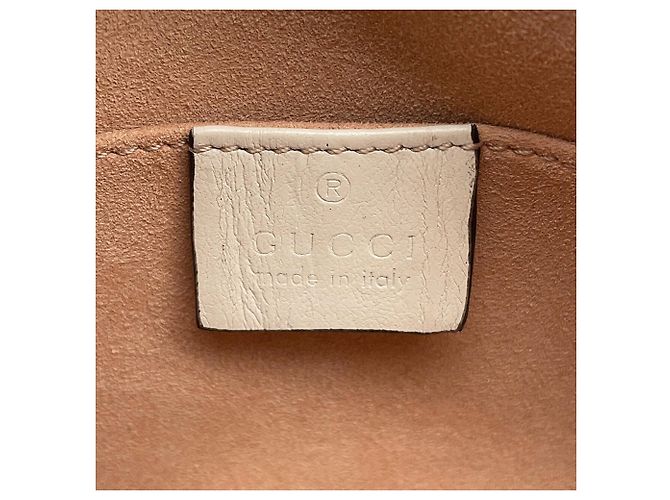 Bolsa de mão em couro Small acolchoada Gucci GG Marmont Branco Azul marinho - vista 16