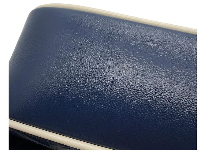 Bolsa de mão em couro Small acolchoada Gucci GG Marmont Branco Azul marinho - vista 6