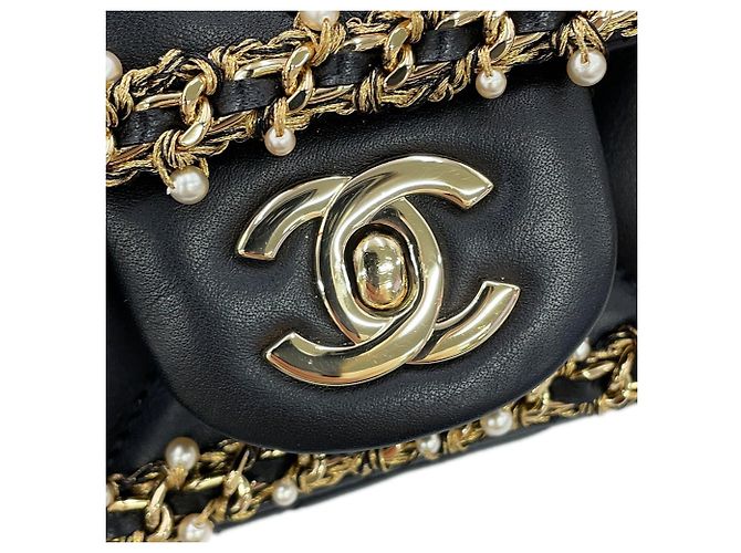 Borsa a tracolla mini Chanel Matelassé Nero - vista 12