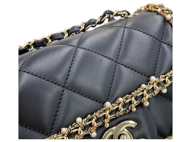 Borsa a tracolla mini Chanel Matelassé Nero - vista 7