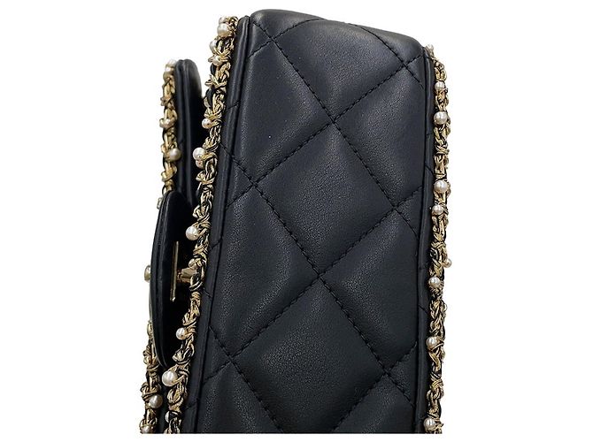 Borsa a tracolla mini Chanel Matelassé Nero - vista 8