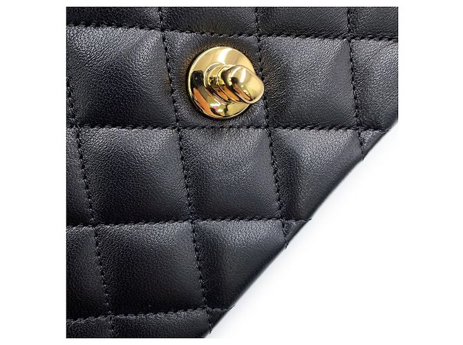 Timeless Chanel Classic Matelassé Schultertasche mit Kette Schwarz - Ansicht 12