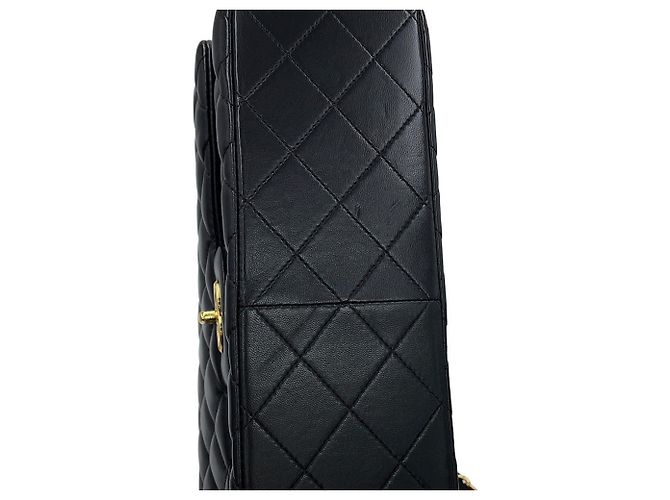 Bolsa de Ombro Chanel Matelassé em pele de cordeiro Preto - vista 10