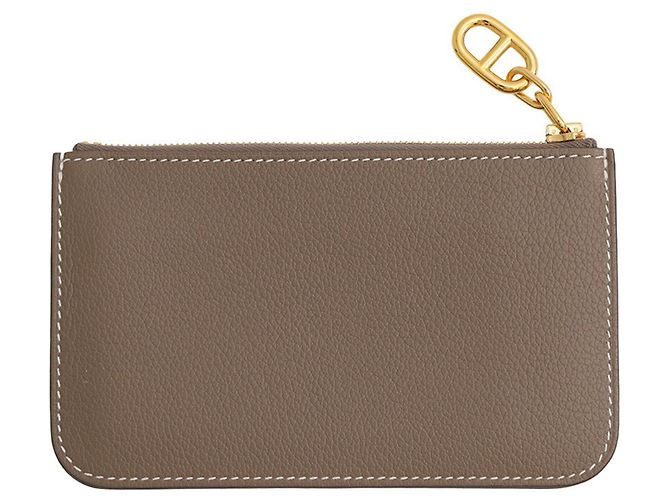Hermès Tarjetero Hermes en Etoupe Gray Gris pardo - vista 3