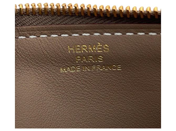 Hermès Tarjetero Hermes en Etoupe Gray Gris pardo - vista 9