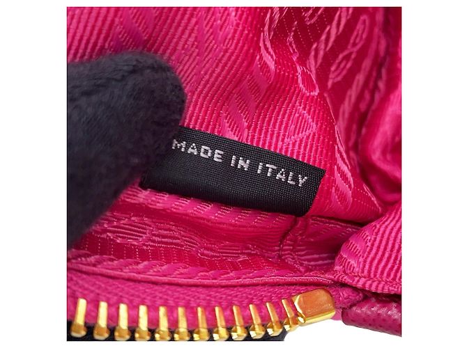 Borsa a tracolla Prada Ribbon in nylon e pelle Rosa - vista 12
