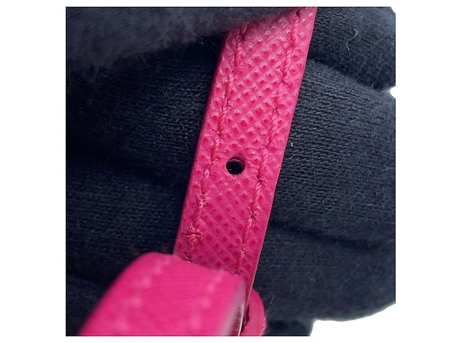 Borsa a tracolla Prada Ribbon in nylon e pelle Rosa - vista 8