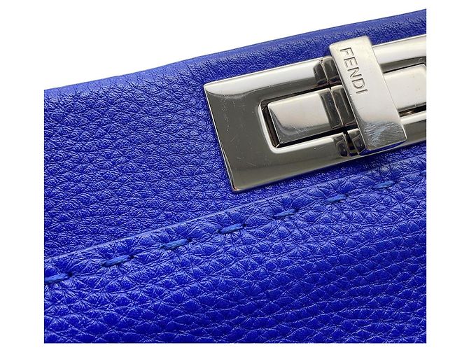 Fendi Peekaboo Selleria Regular Lederhandtasche Blau - Ansicht 11