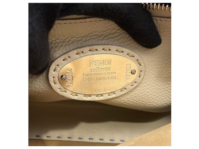 Fendi Peekaboo Selleria Regular Lederhandtasche Blau - Ansicht 17