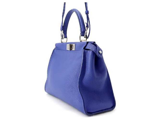 Fendi Peekaboo Selleria Regular Lederhandtasche Blau - Ansicht 2